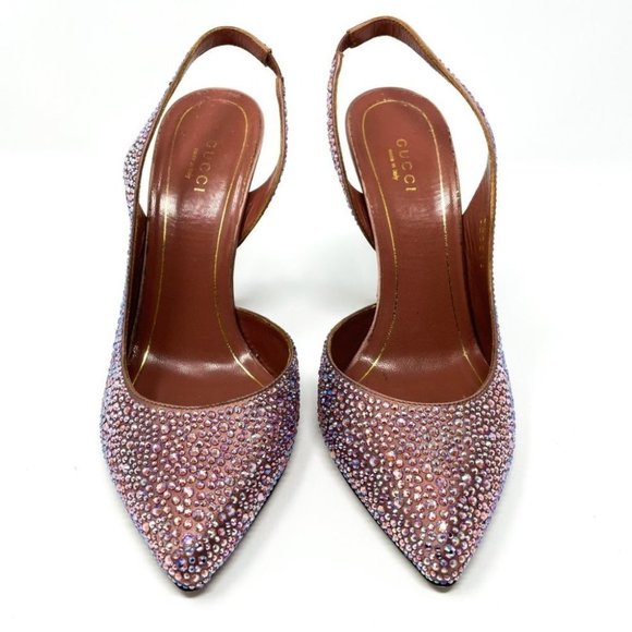 Gucci Pink Embellished Heels - Picture 4 of 12